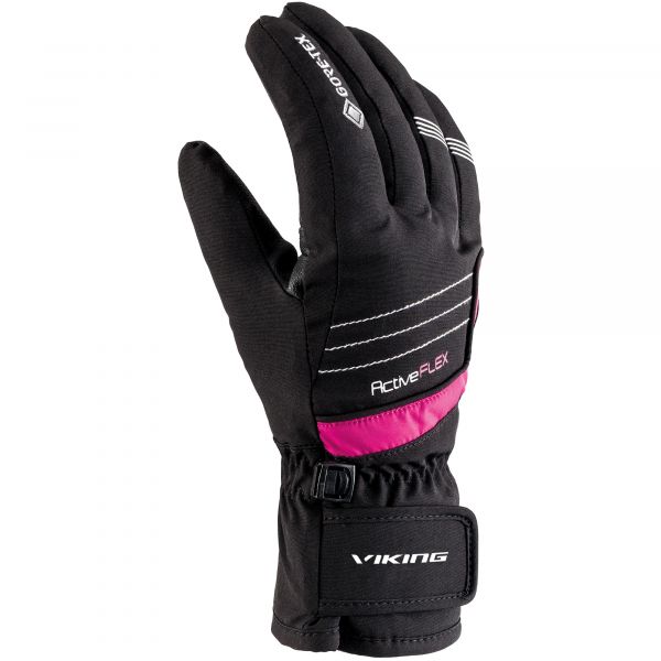 Vaikiškos slidinėjimo pirštinės Viking Helix GTX - juoda/rožinė