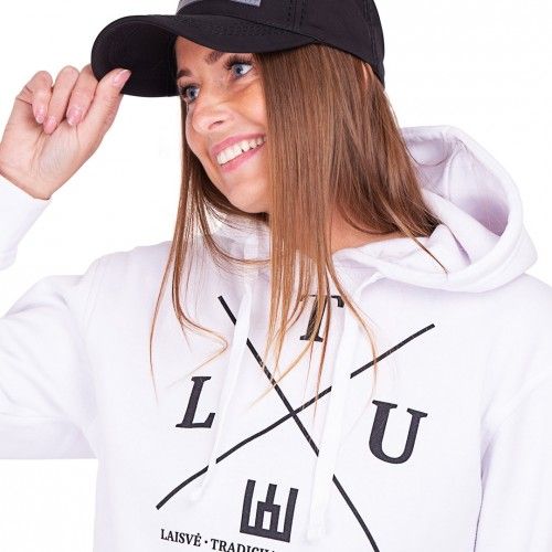 Unisex baltas džemperis su gobtuvu LTU Lietuva - Robin Ruth