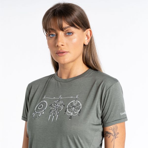 Moteriški marškinėliai Dare 2B Unwind - žalia