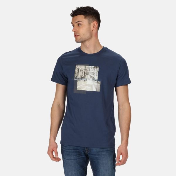 Vyriški medvilniniai marškinėliai Regatta Cline IV - mėlyna