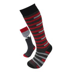 Vaikiškos slidinėjimo kojinės su merino vilna Lorpen T1 - juodos/raudonos