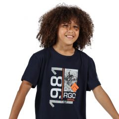 Vaikiški medvilniniai marškinėliai Regatta Bosley III - mėlyna